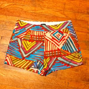 J.Crew size 12 multi color high waist shorts